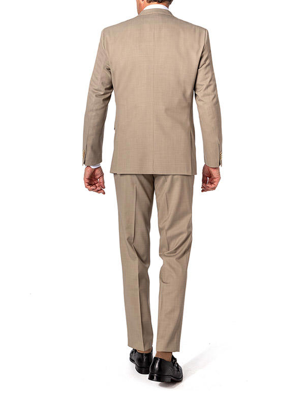 Carl Gross, Anzug mit Weste, Modern Fit, Schurwolle, dunkelbeige
