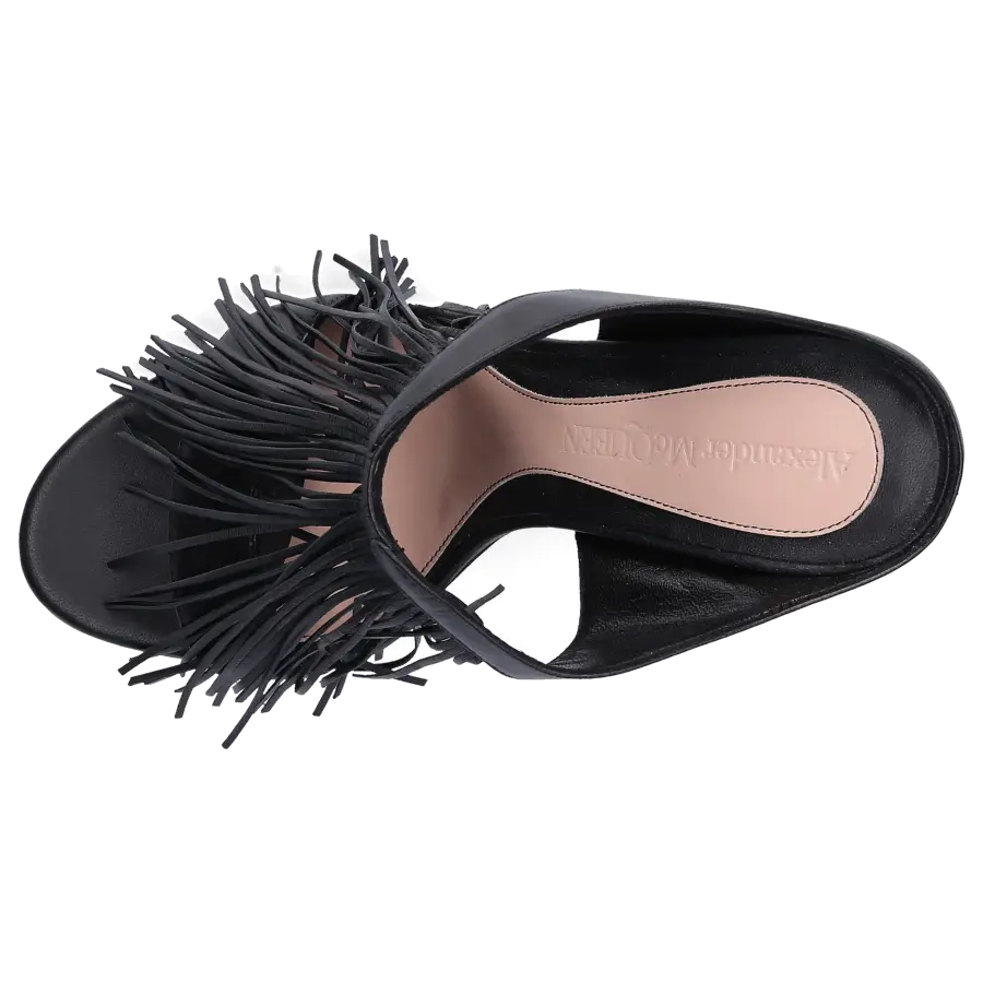 Alexander McQueen - Sandalen WHS4I Fransen schwarz silber - schwarz