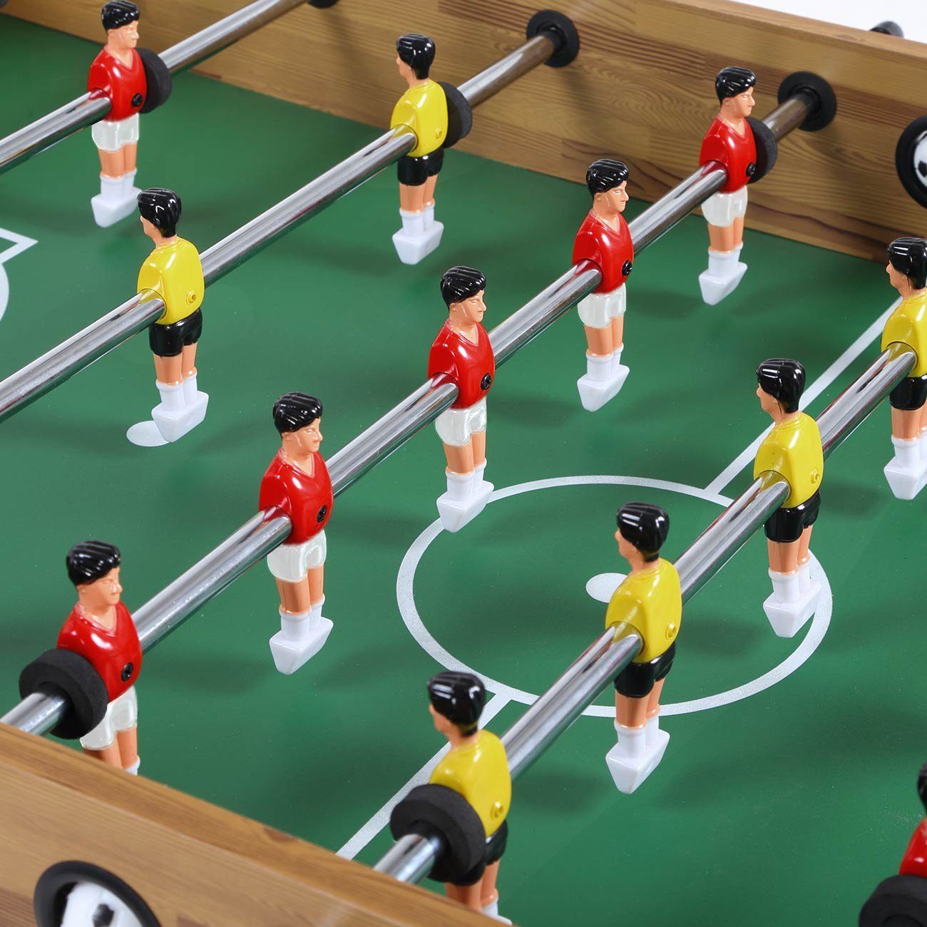 SAMAX Kickertisch Kickertisch / Tischfußball aus Holz mit Getränkehalter