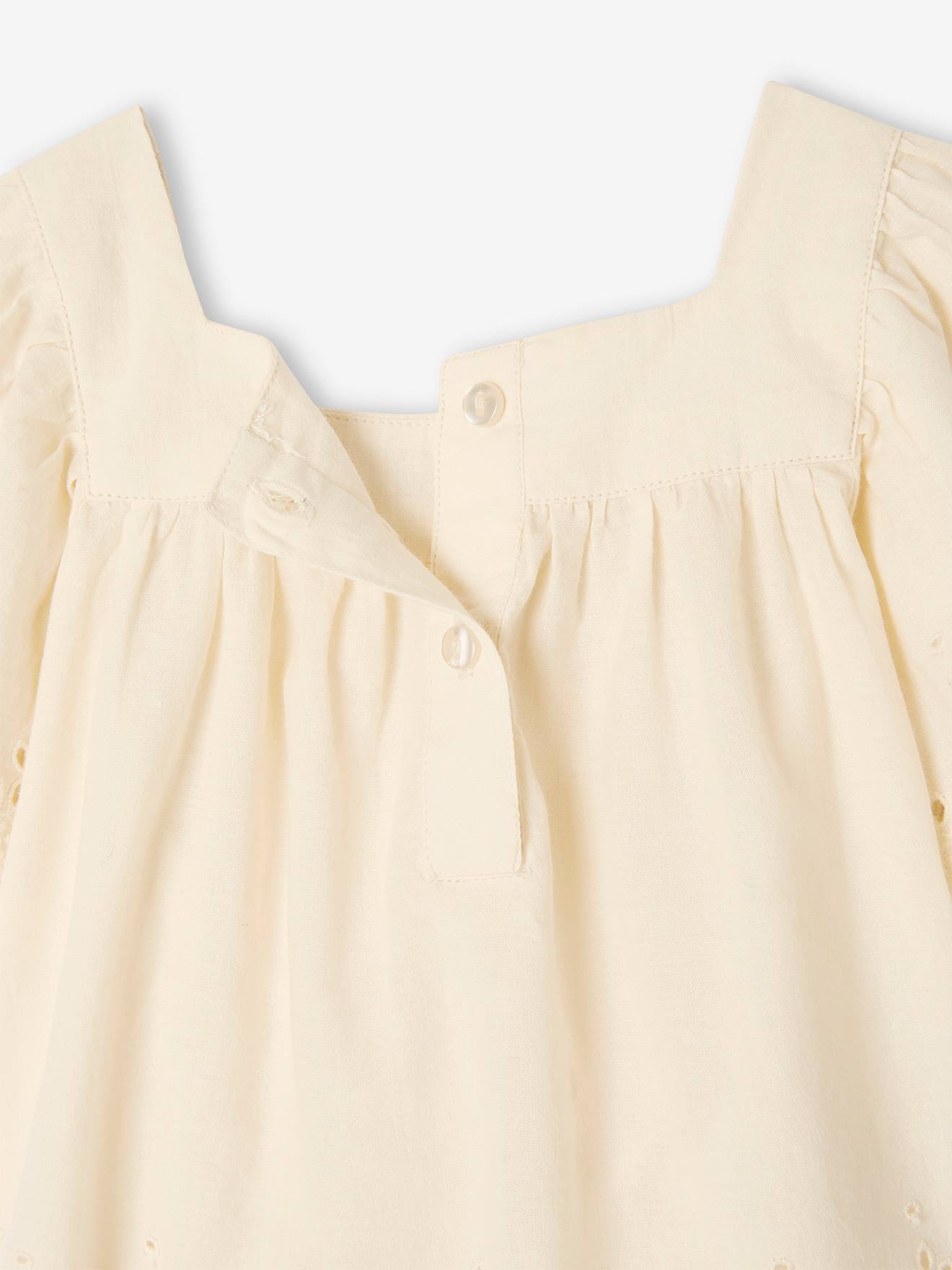 Vertbaudet Kurzärmelige Baby Bluse - wollweiß