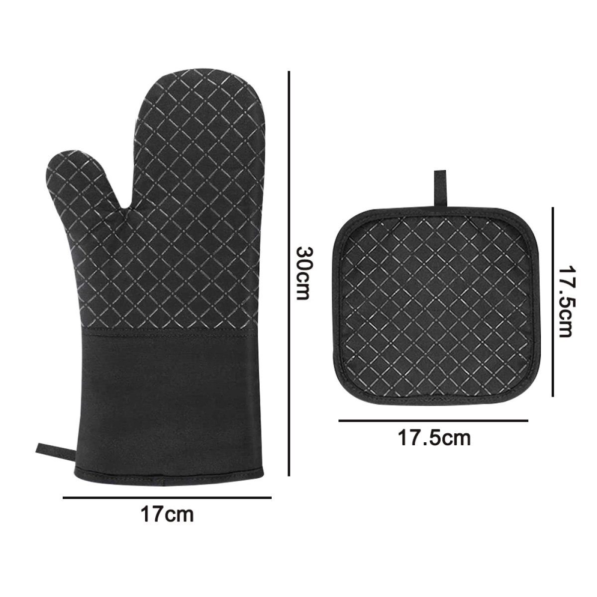 Rwoythk Topfhandschuhe Ofenhandschuhe Topflappen 4er Set, Hitzebeständige Topfhandschuhe