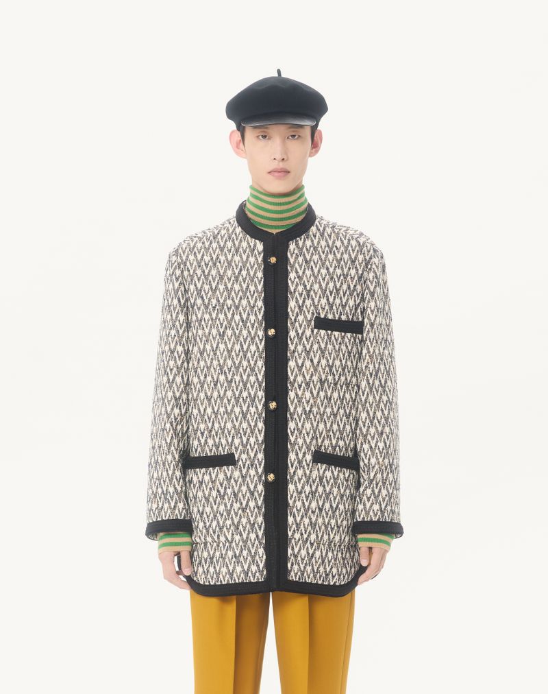 Valentino Bouclè Uldjakke med Jacquard-motiv Toute La V