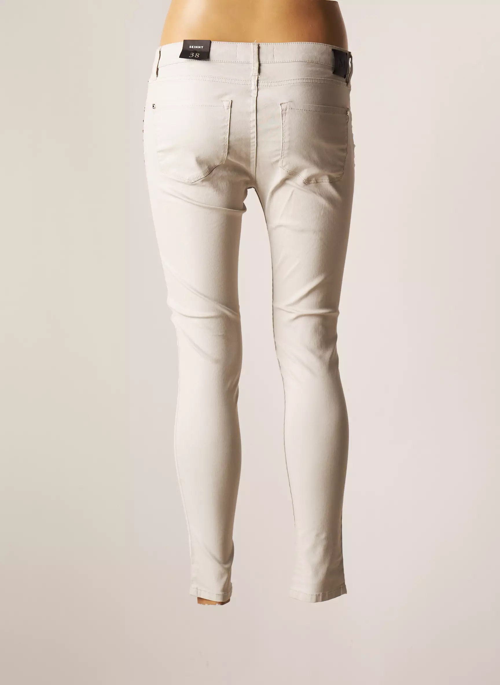 Mango Pantalons Slim Femme couleur gris
