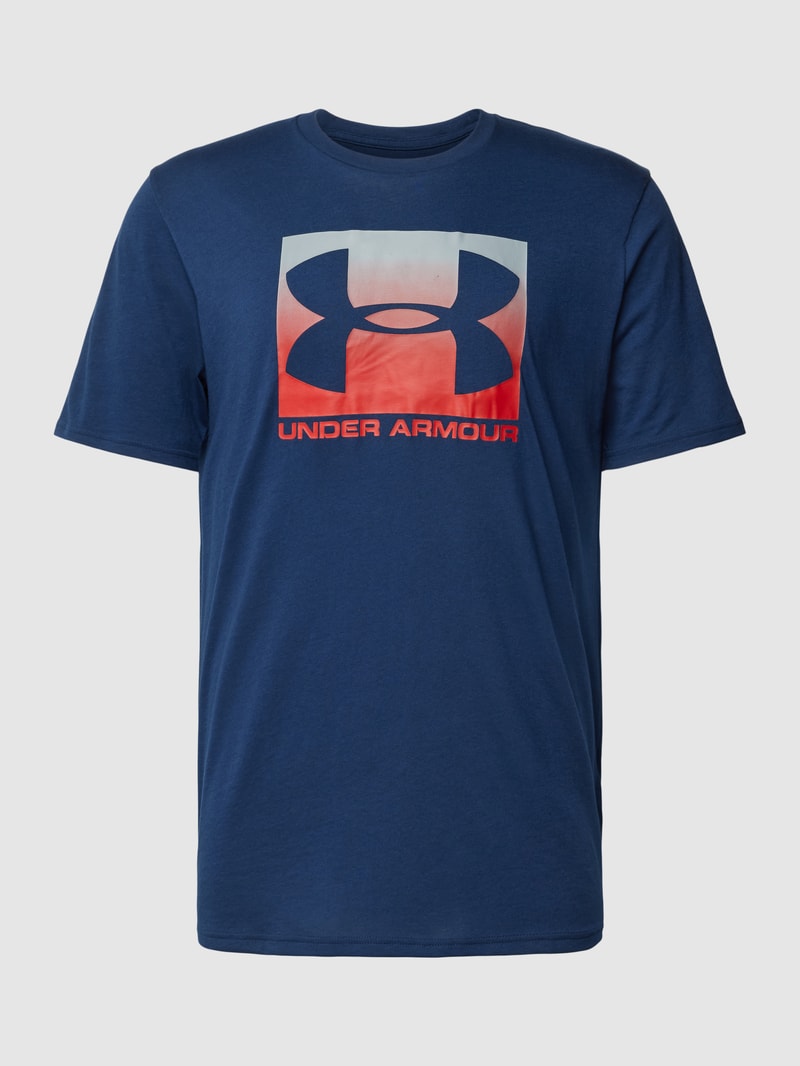 T-Shirt mit Label-Print in marineblau