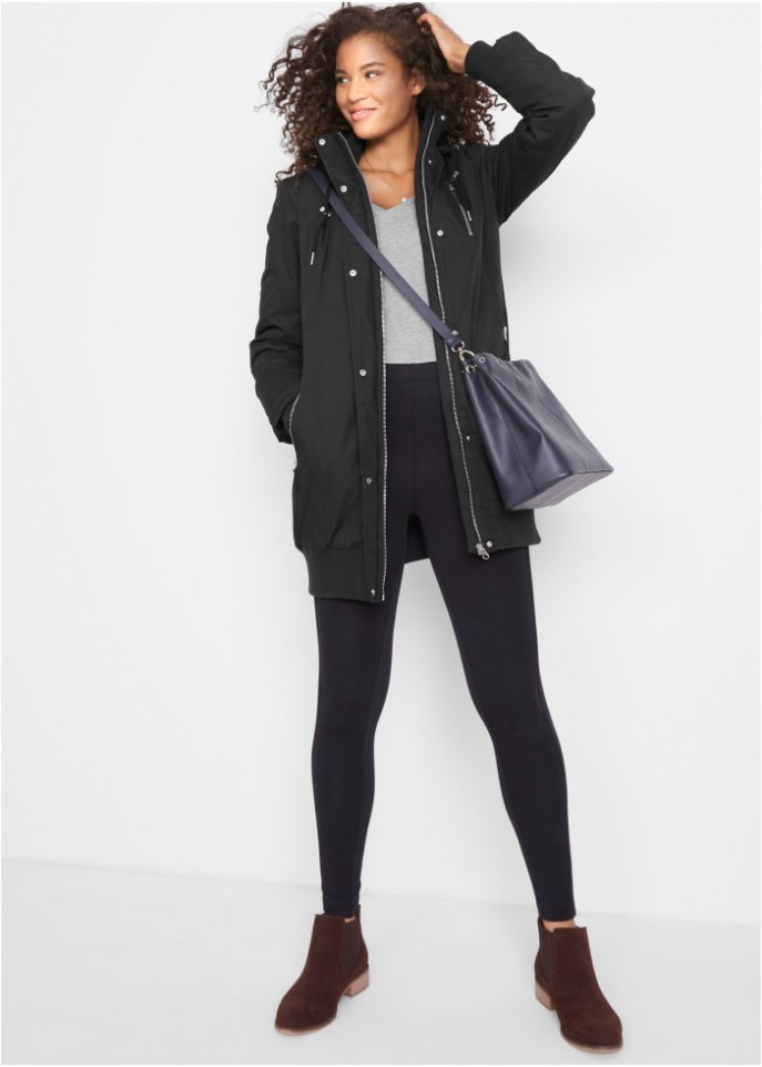 Longjacke mit Kapuze, wattiert