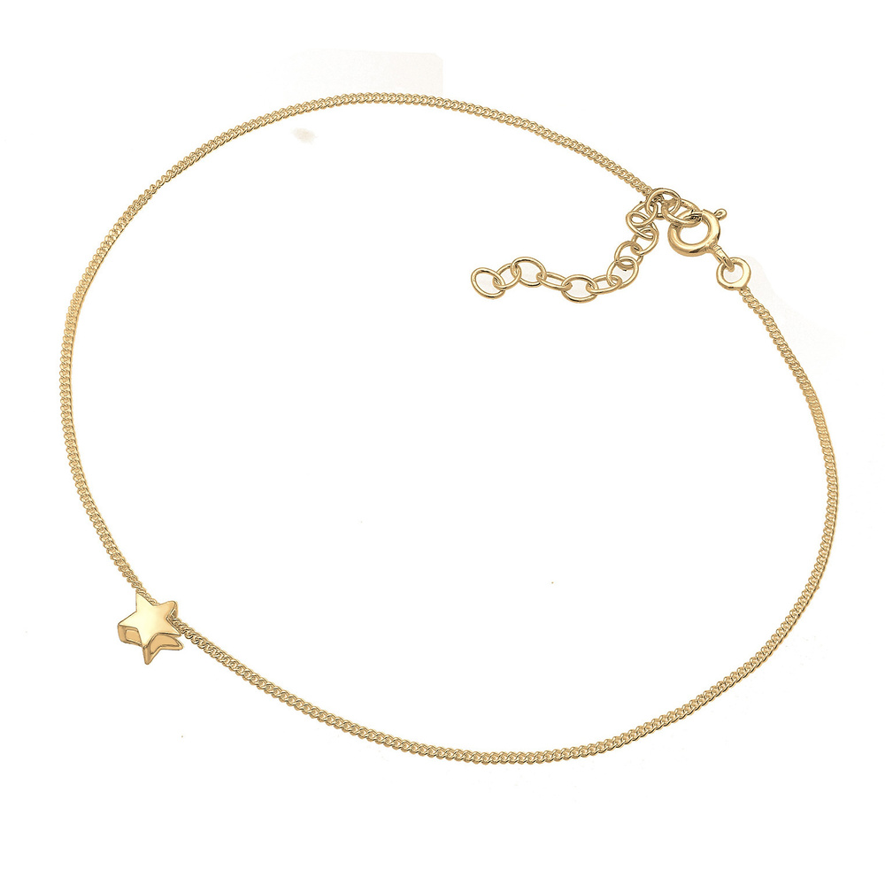 Elli Elli Bracelet de Cheville Étoile Astro Collier Femme - (925/1000) Argent Bijoux