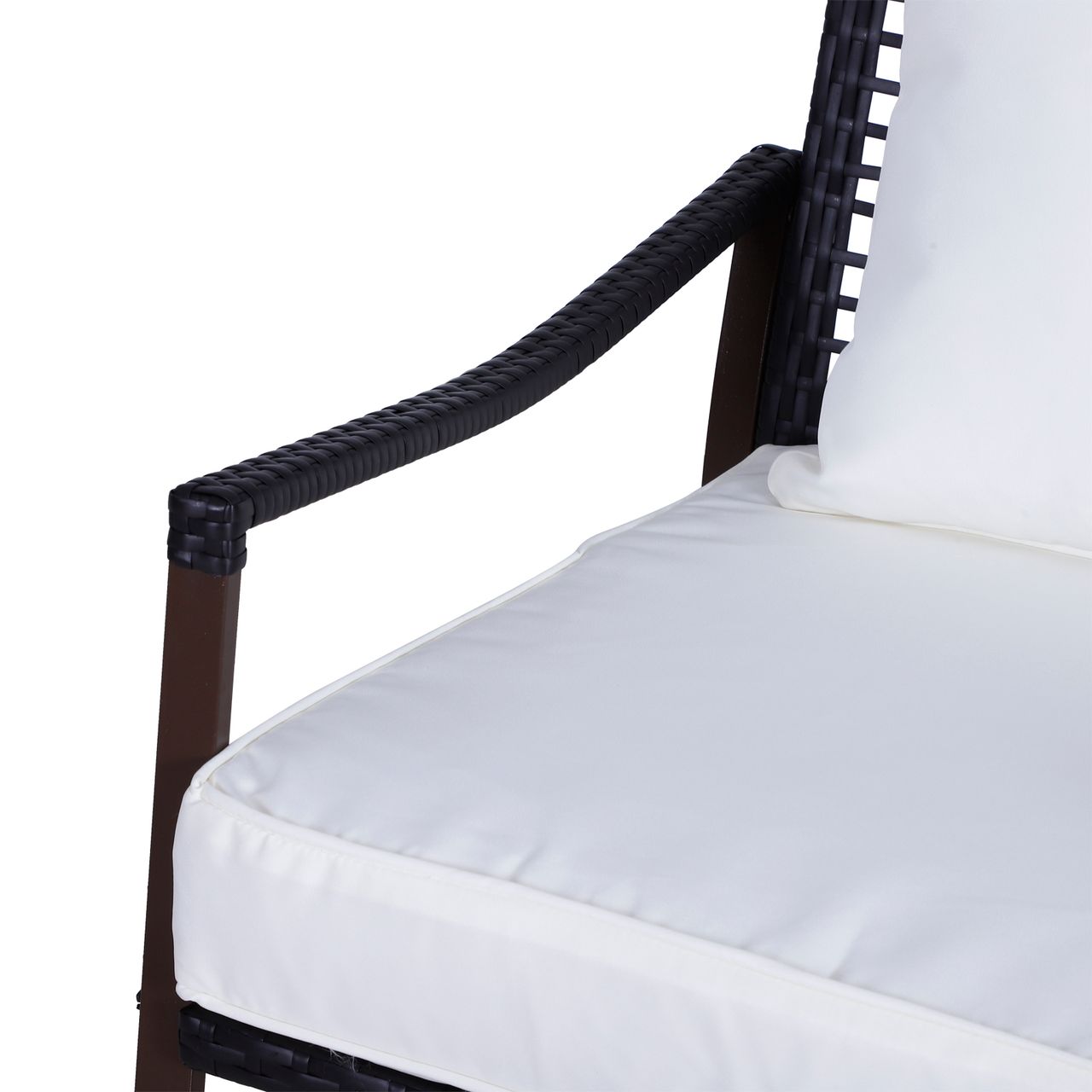 Outsunny Gartengarnitur Schaukelstuhl Set Lounge 3 tlg. Rattan Braun
