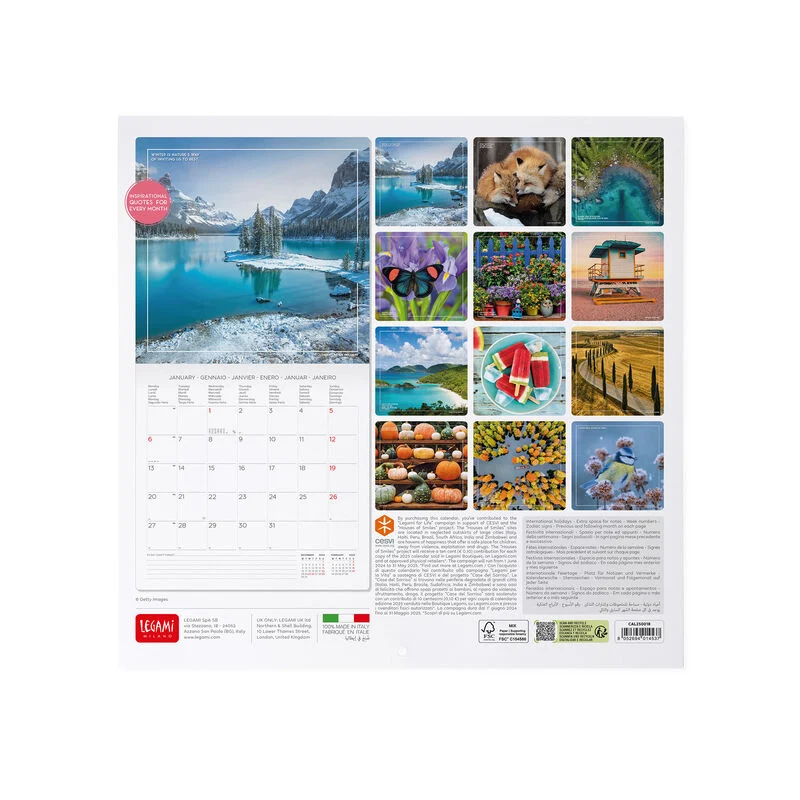 Calendario de pared 2025 - 30 x 29 cm