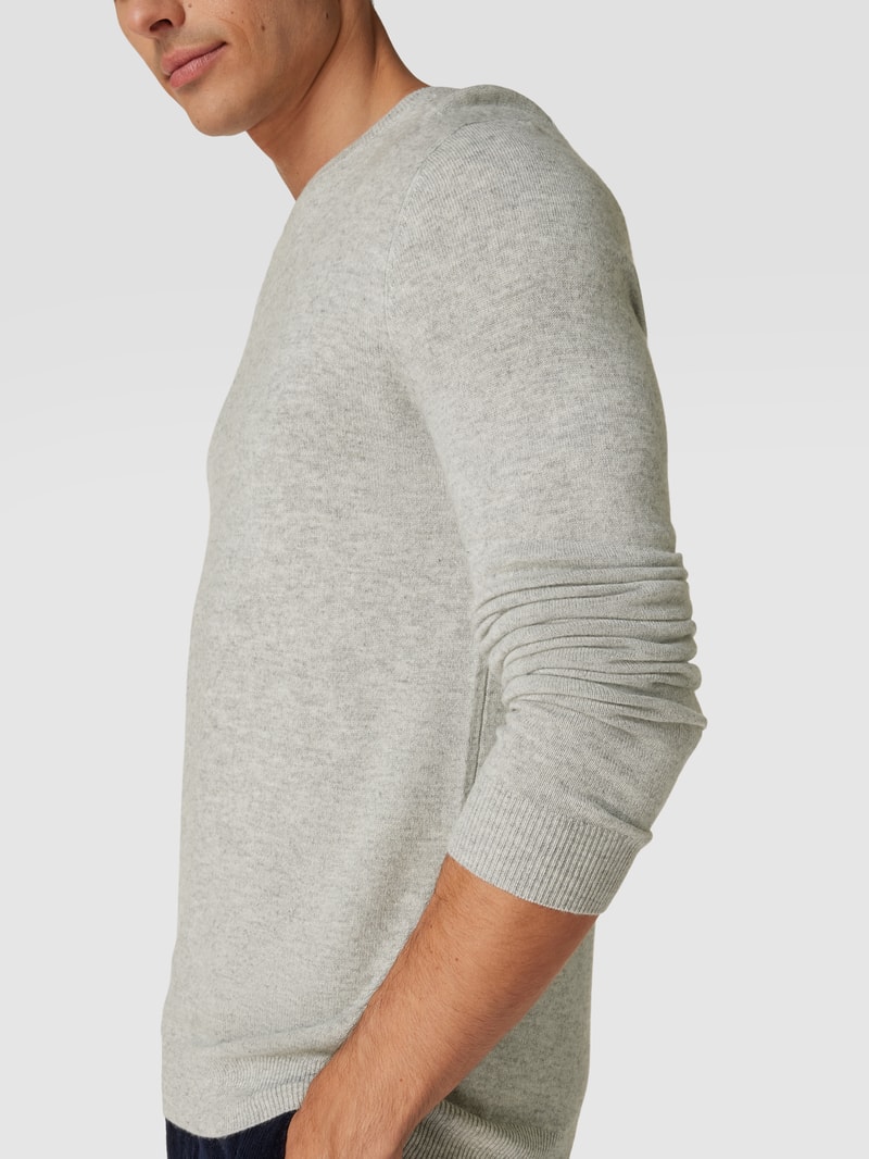 Pullover in Ripp-Optik Modell 'FILO' in hellgrau