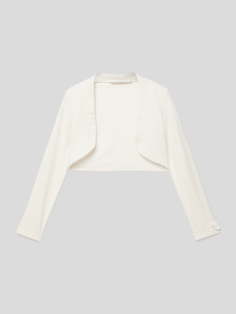 Bolero mit floralem Detail in ecru