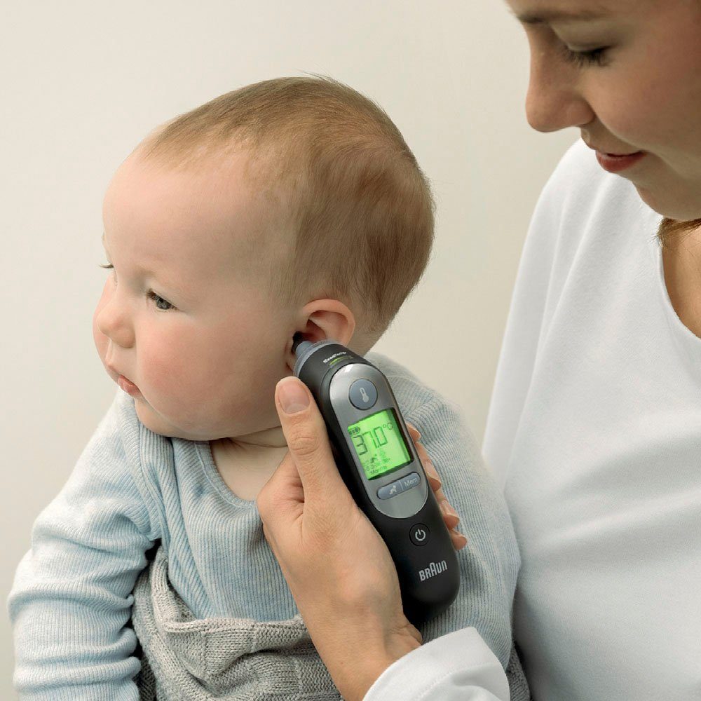Braun Fieberthermometer ThermoScan® 7 Ohrthermometer mit Age Precision® - IRT6520B, Für alle Altersgruppen geeignet, einschließlich Neugeborener