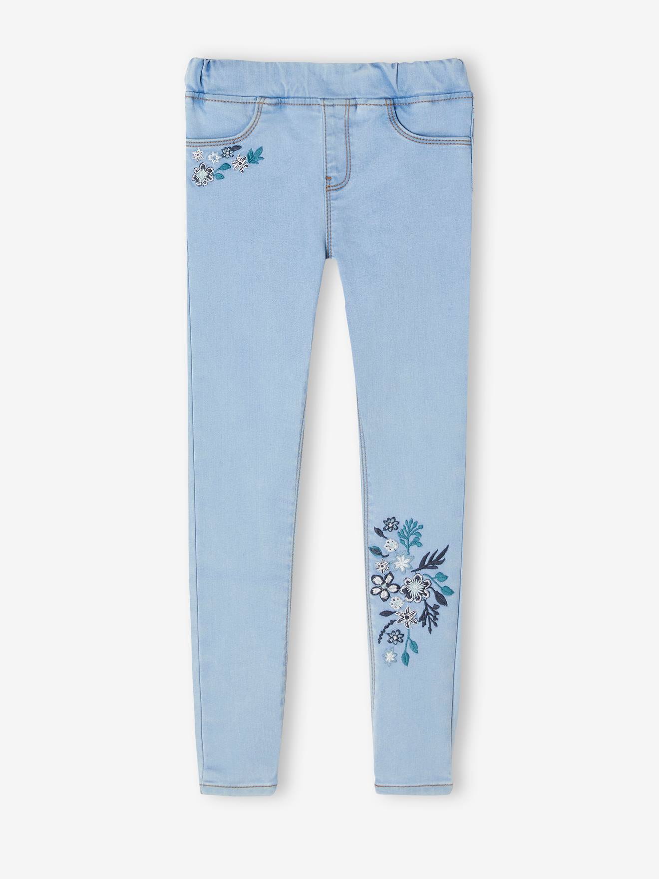 Vertbaudet Mädchen Jeggings WATERLESS, Hüftweite SLIM Oeko-Tex - blue stone