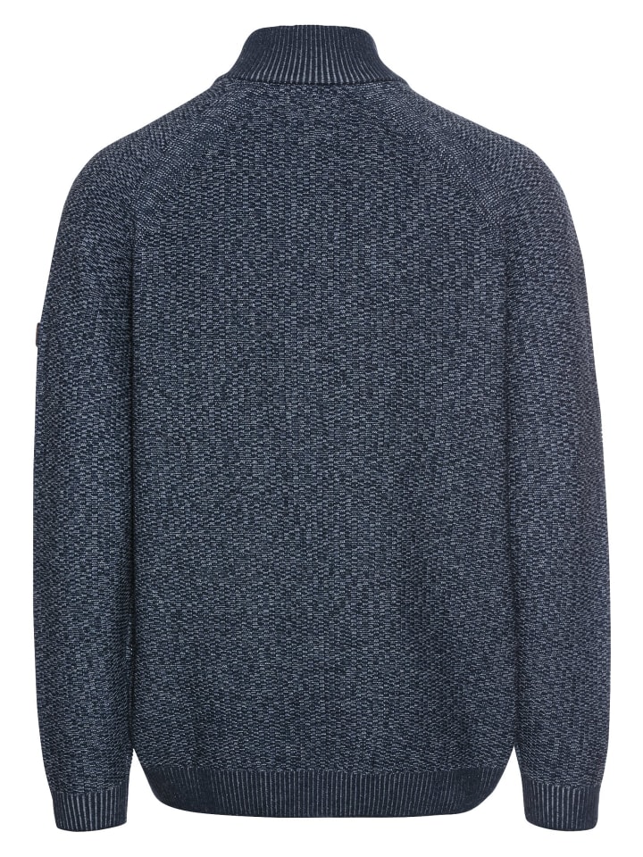 Camel Active Strickjacke mit Reißverschluss in Jeans Blau günstig kaufen