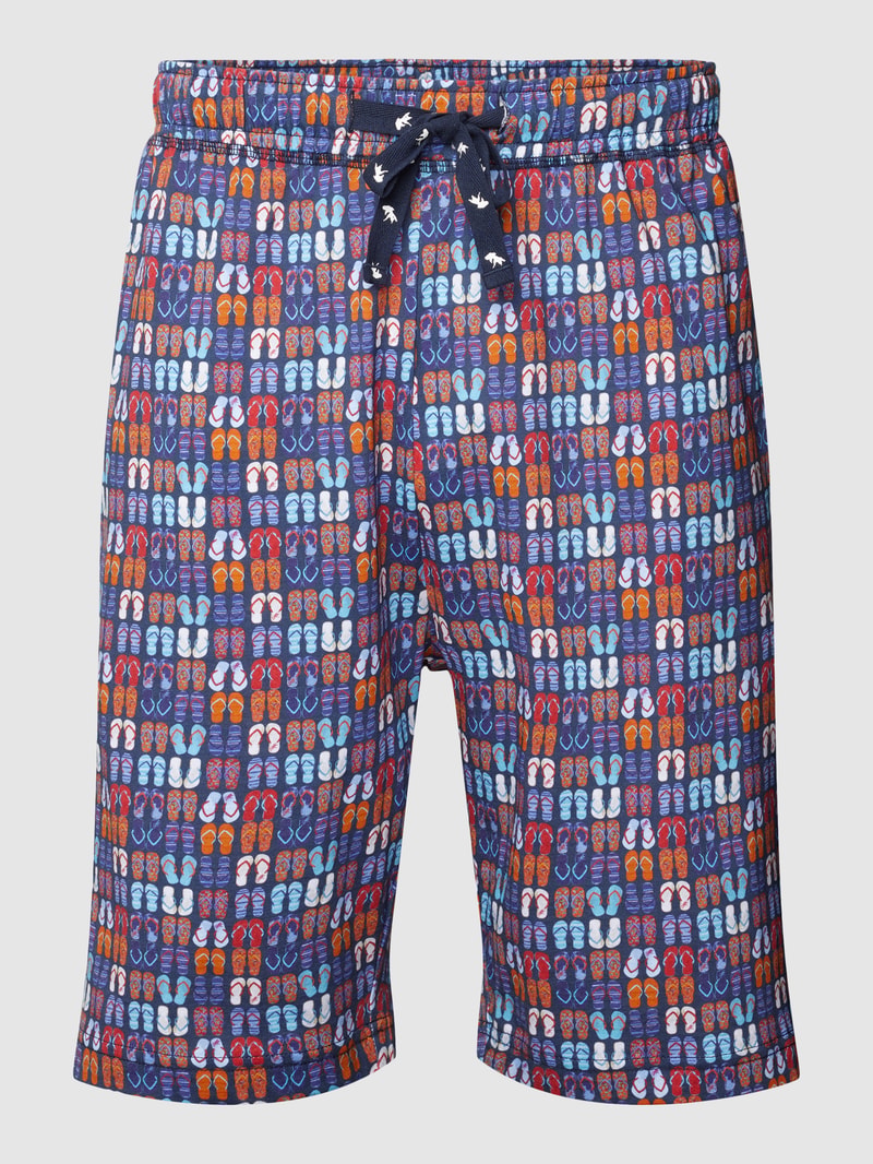 Pyjama-Shorts mit Allover-Muster in orange