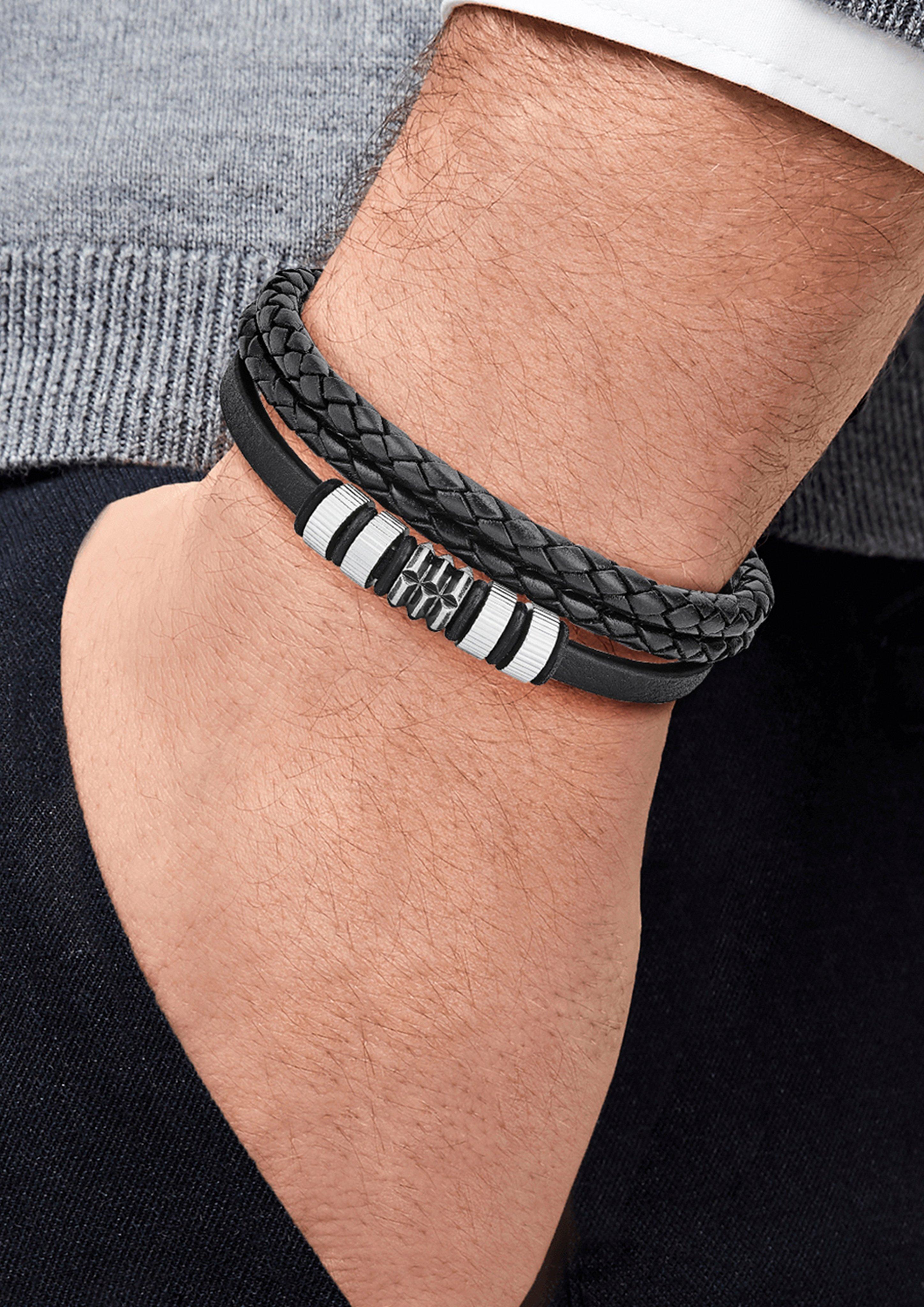 Lederarmband mit Edelstahl  272.002.6412.4343-99B0
