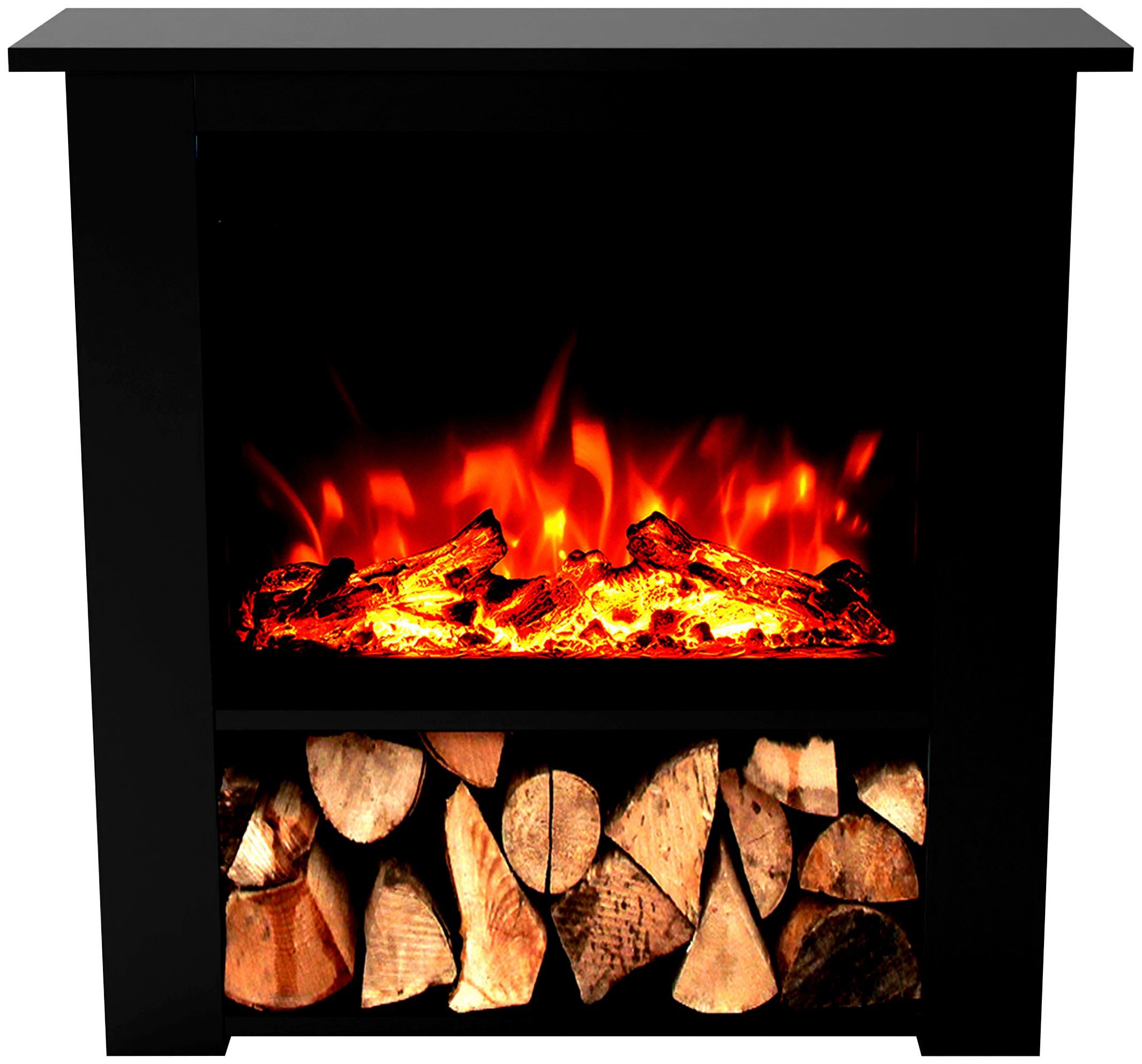 GLOW FIRE Elektrokamin Thebe LED, LED Kamin mit Heizung, mit 3-fach Farbwechsler und Knisterfunktion
