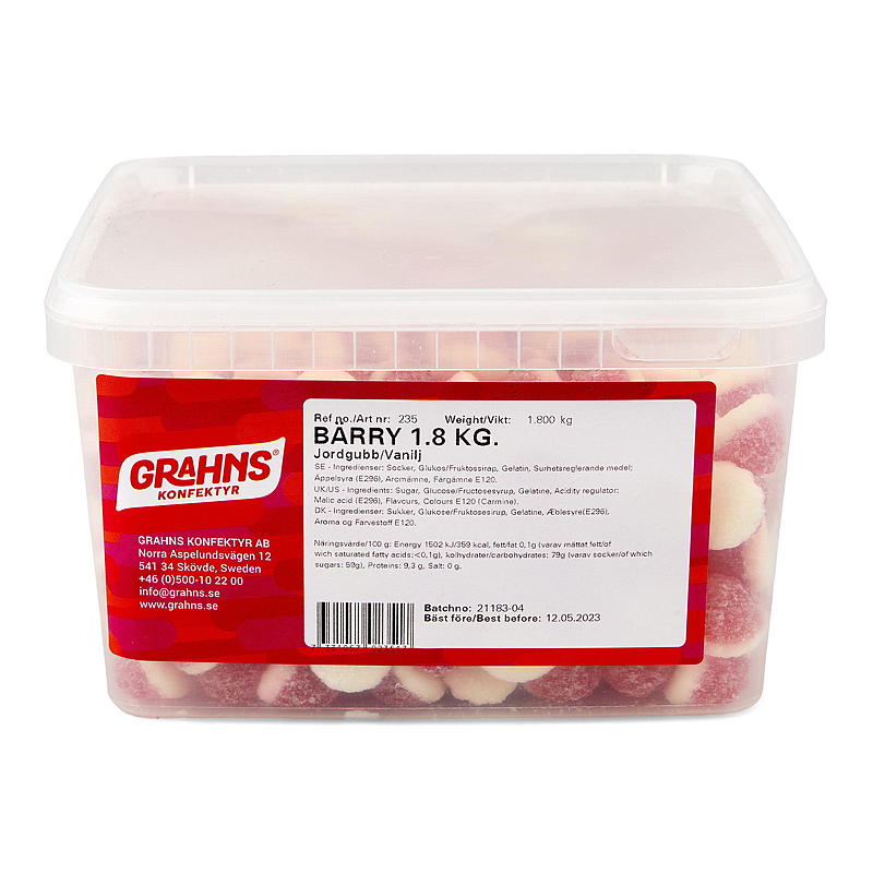 KnallGodt Skum gele Jordbær/vanilje 1,8 kg