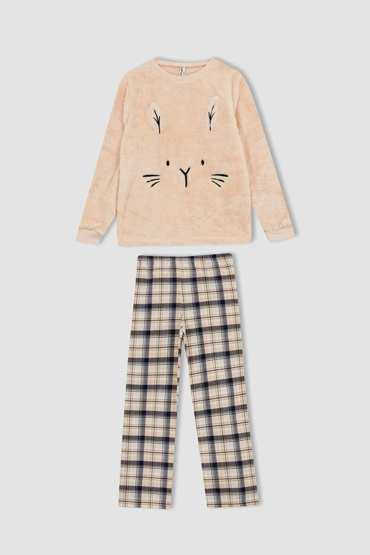 DeFacto  Langärmliges Plüsch-Pyjama-Set für Mädchen