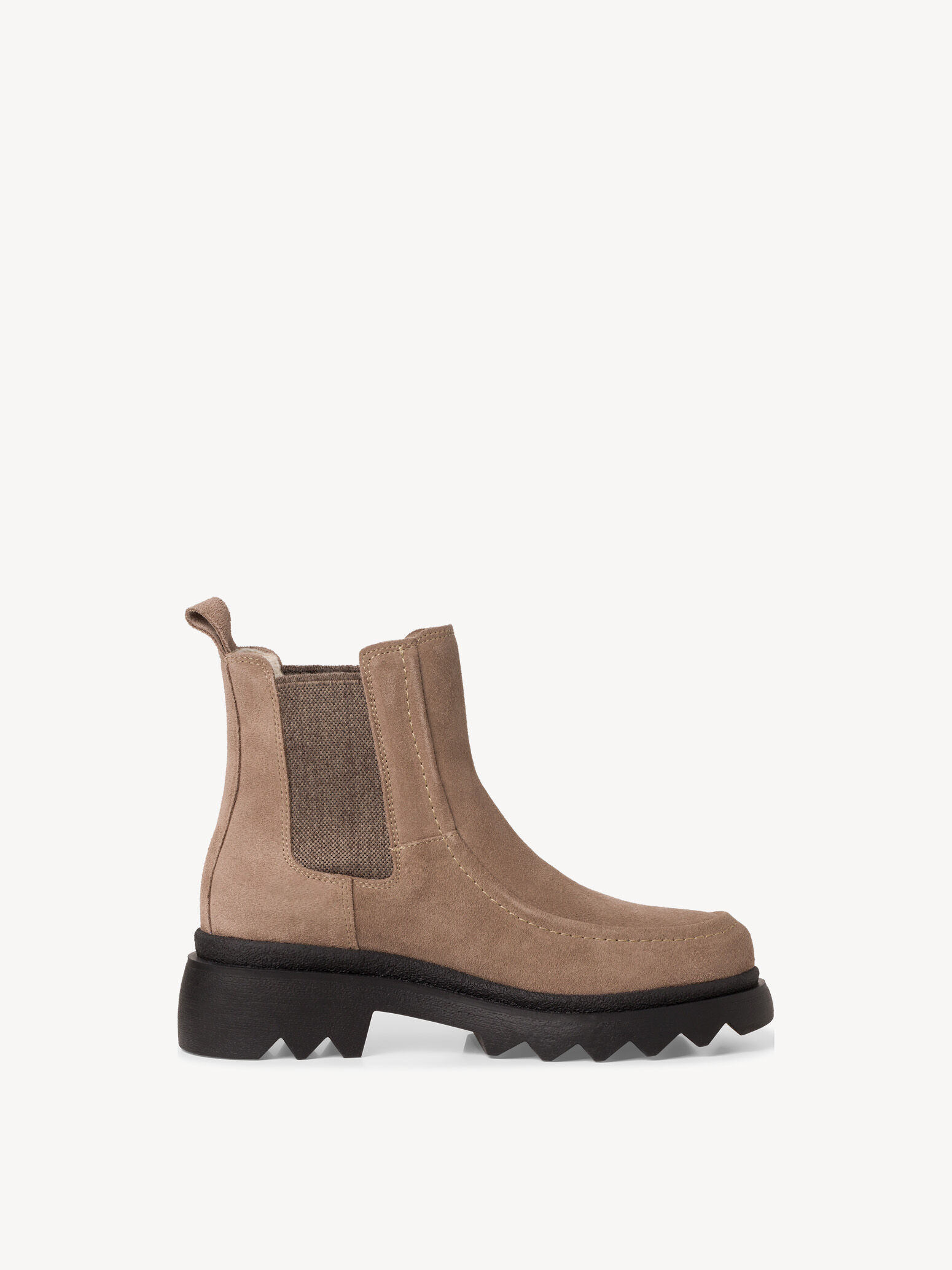 Bottine Chelsea en cuir - beige