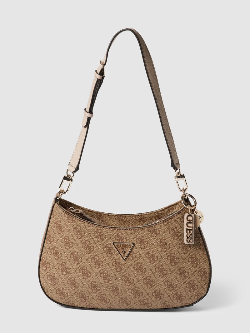 Shoulder Bag mit Allover-Logo Modell 'NOELLE' in beige