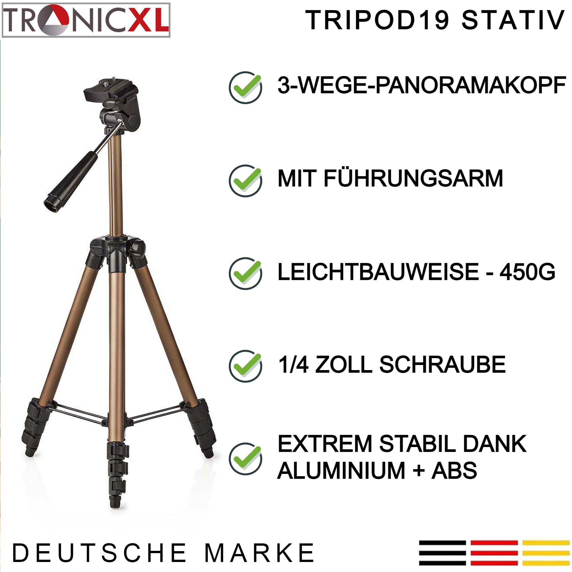 TronicXL TRIPOD 19 Stativ für Fernglas Spektiv Baader Nikon Bresser Vivid Fernglas