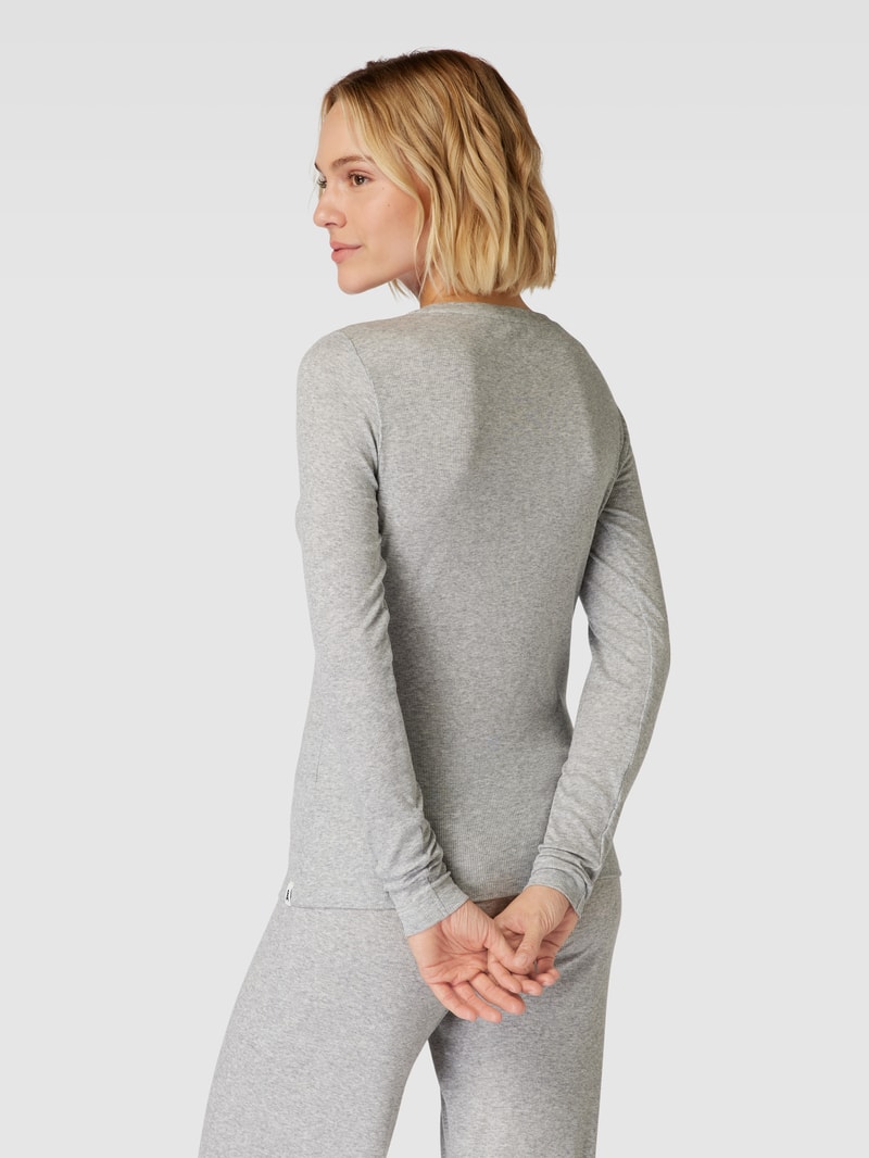Longsleeve mit Rundhalsausschnitt Modell 'Jaaleaa' in mittelgrau