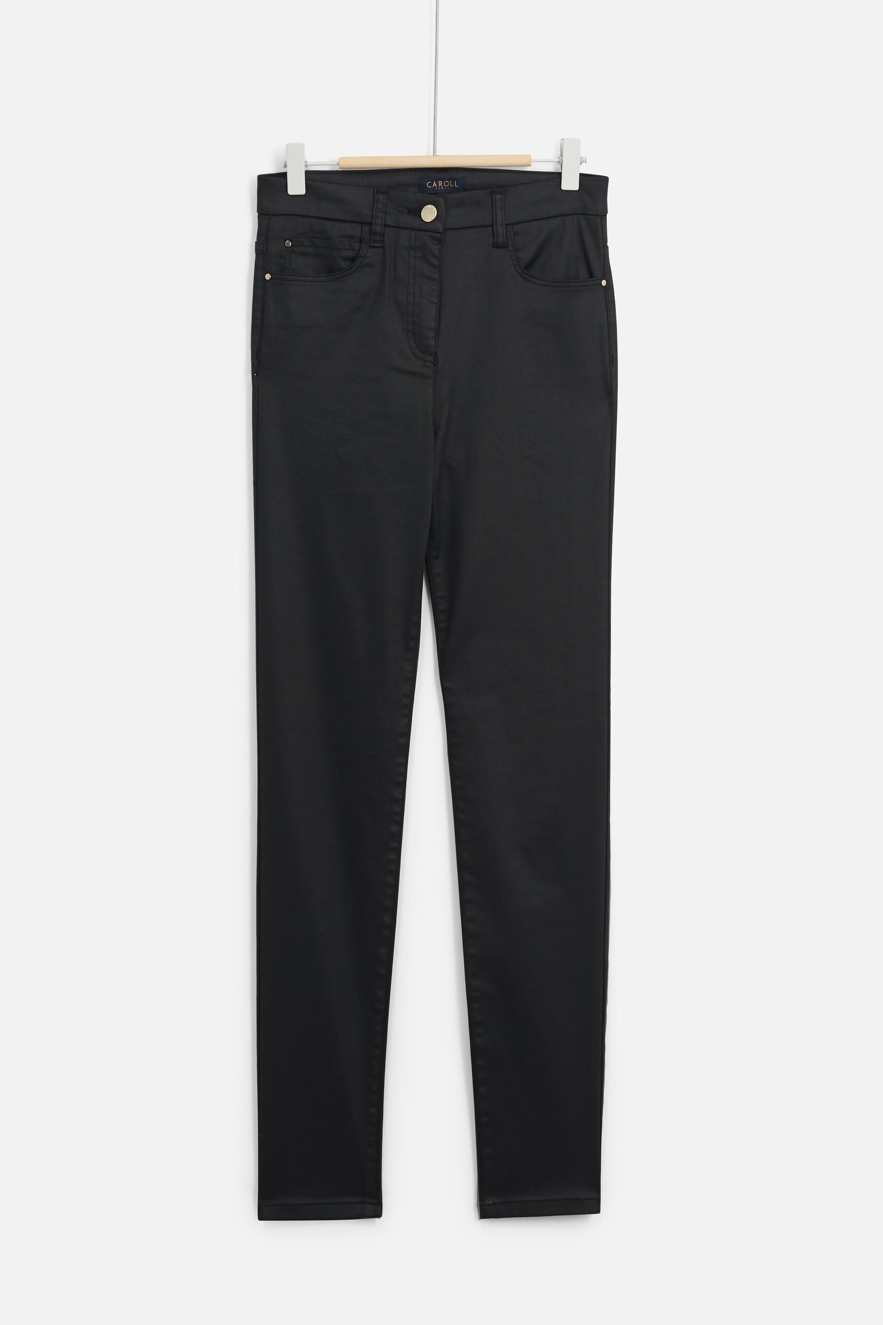 pantalon tony effet enduit noir femme
