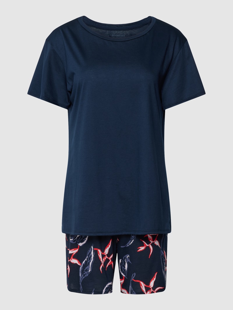 Pyjama mit Allover-Muster in marineblau