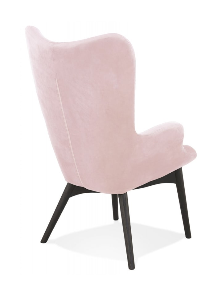 KADIMA DESIGN Ohrensessel Loungestuhl Rosa Samt Holz | Skandinavischer Stil günstig kaufen onesize