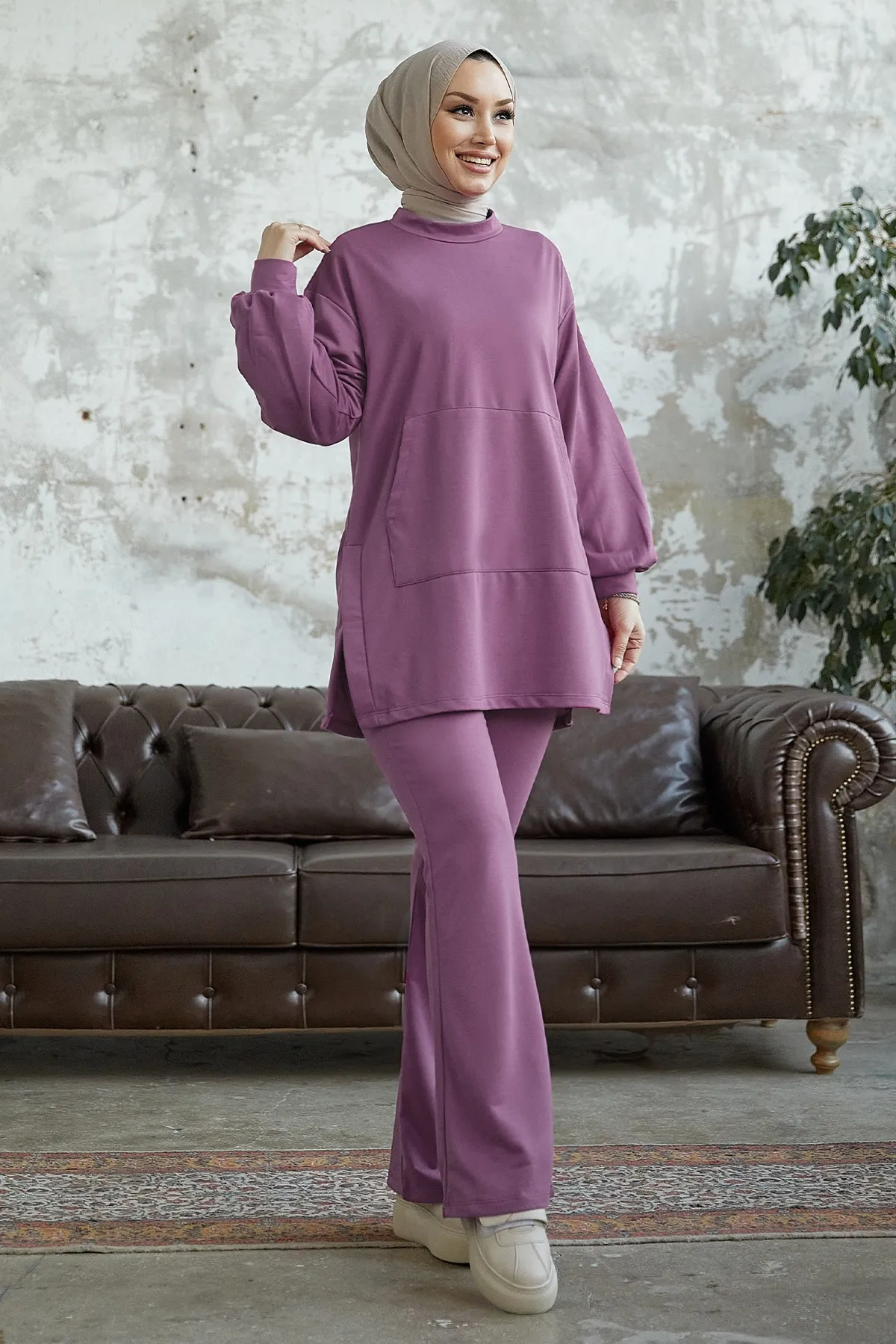 InStyle  Miora Spanisches Knöchel-Zweiteiler-Set – Flieder