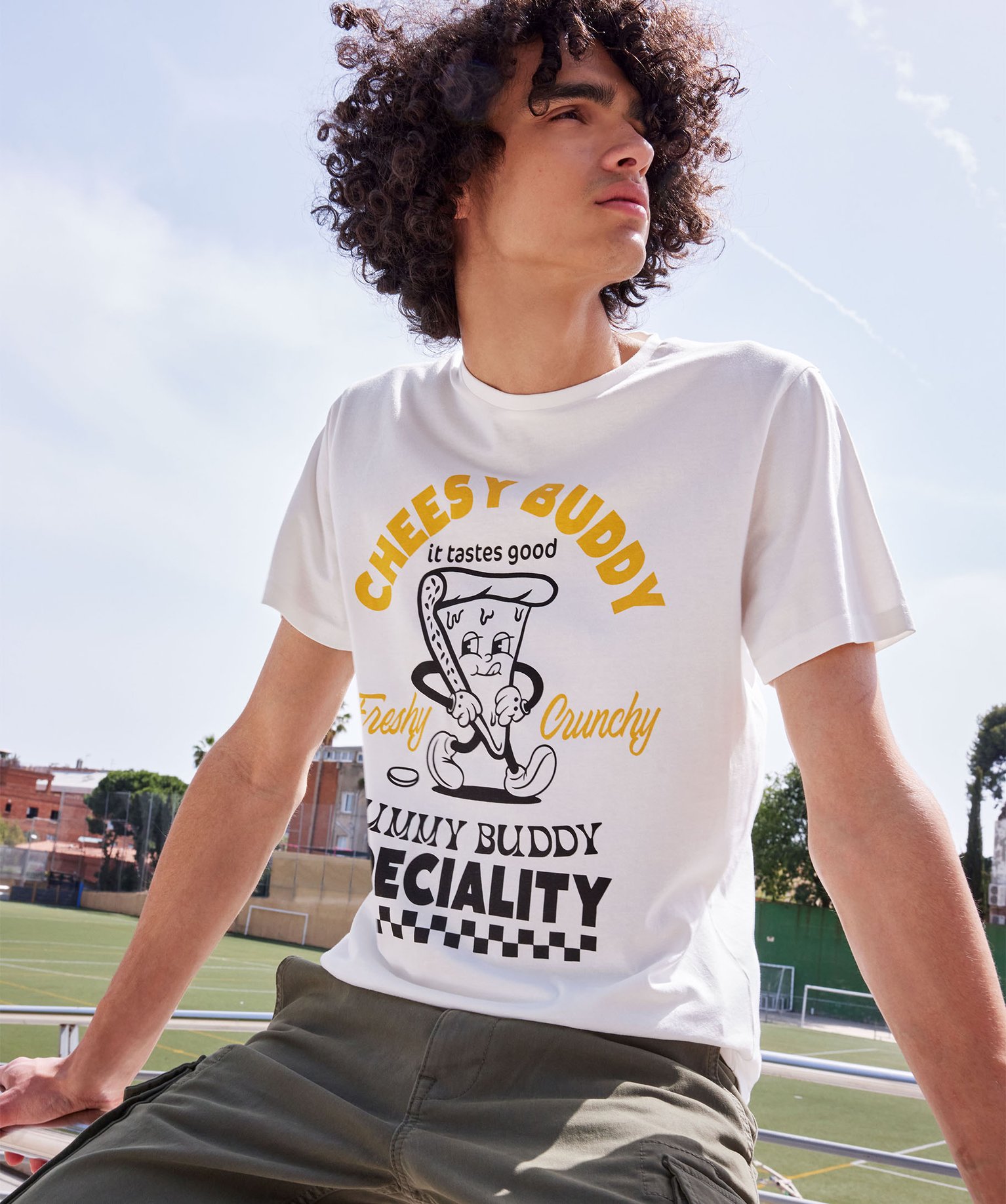 Tee-shirt manches courtes imprimé fantaisie homme blanc | GEMO
