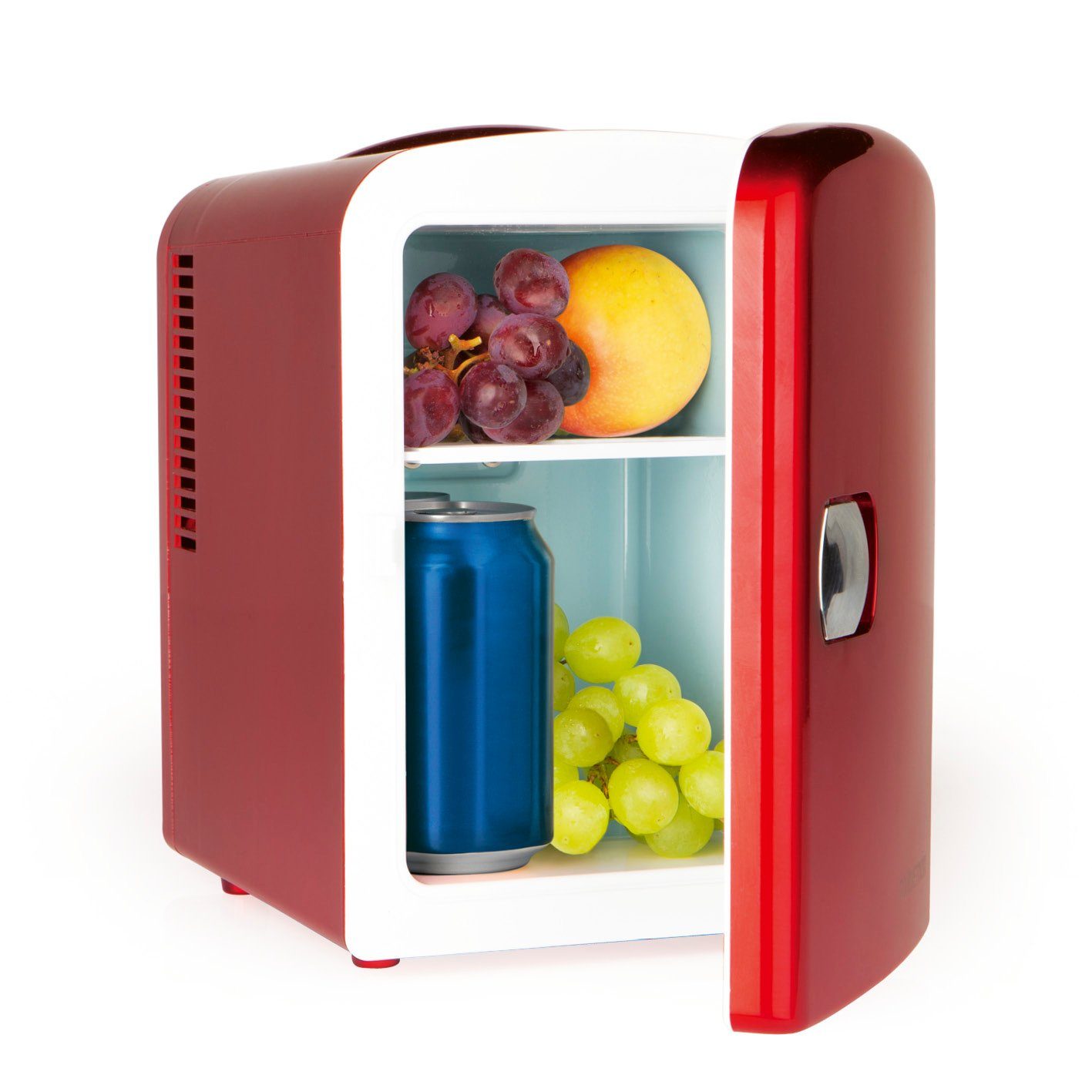 GOURMETmaxx Kühlbox Mini Kühl Schrank 45W Rot 12V Kfz Anschluss Auto, Retro Design, Camping, Festival, Dosengeeignet
