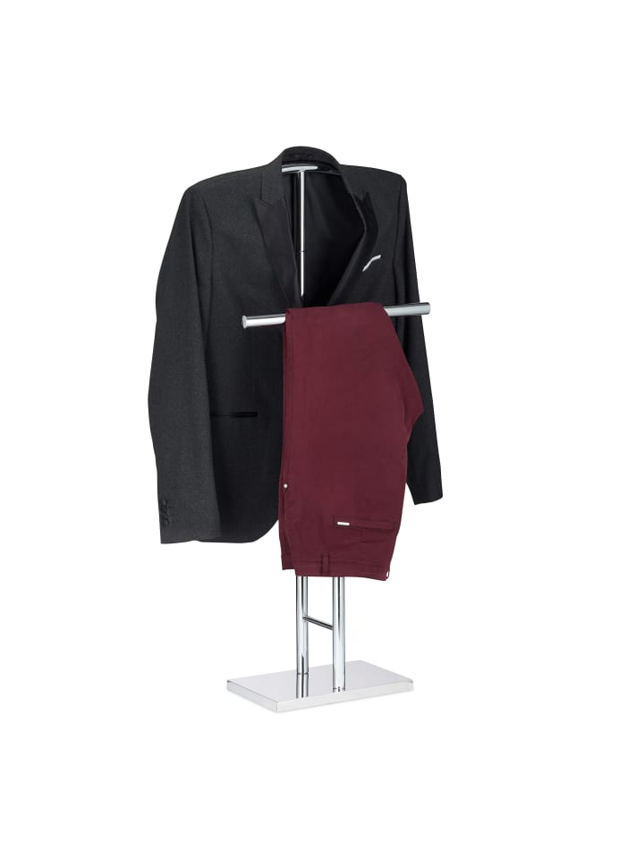 relaxdays Herrendiener in Silber - (B)49 x (H)106 x (T)20 cm günstig kaufen onesize