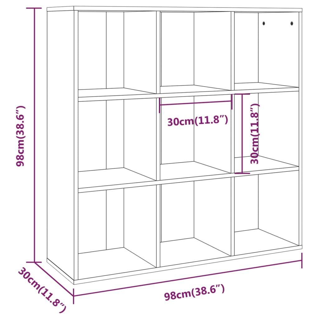 vidaXL Bücherregal Bücherschrank Räuchereiche 98x30x98 cm, 1-tlg.