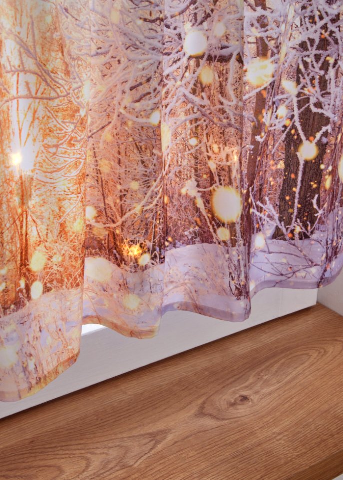 LED Scheibengardine mit Digitaldruck