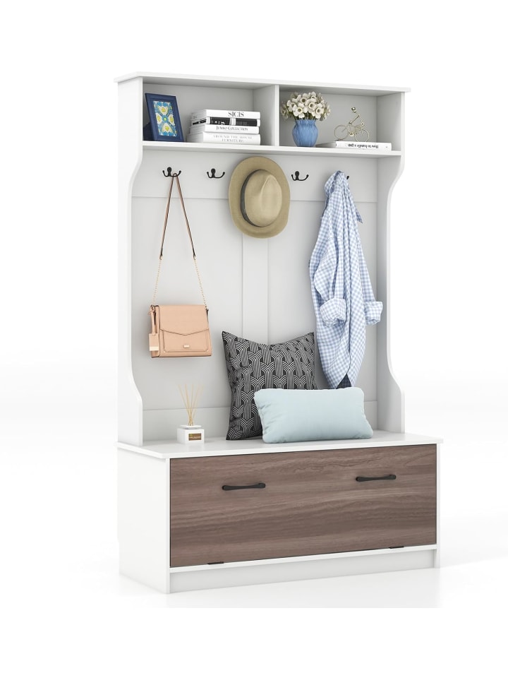 COSTWAY Garderobenständer 100x40x160cm in Weiß günstig kaufen onesize