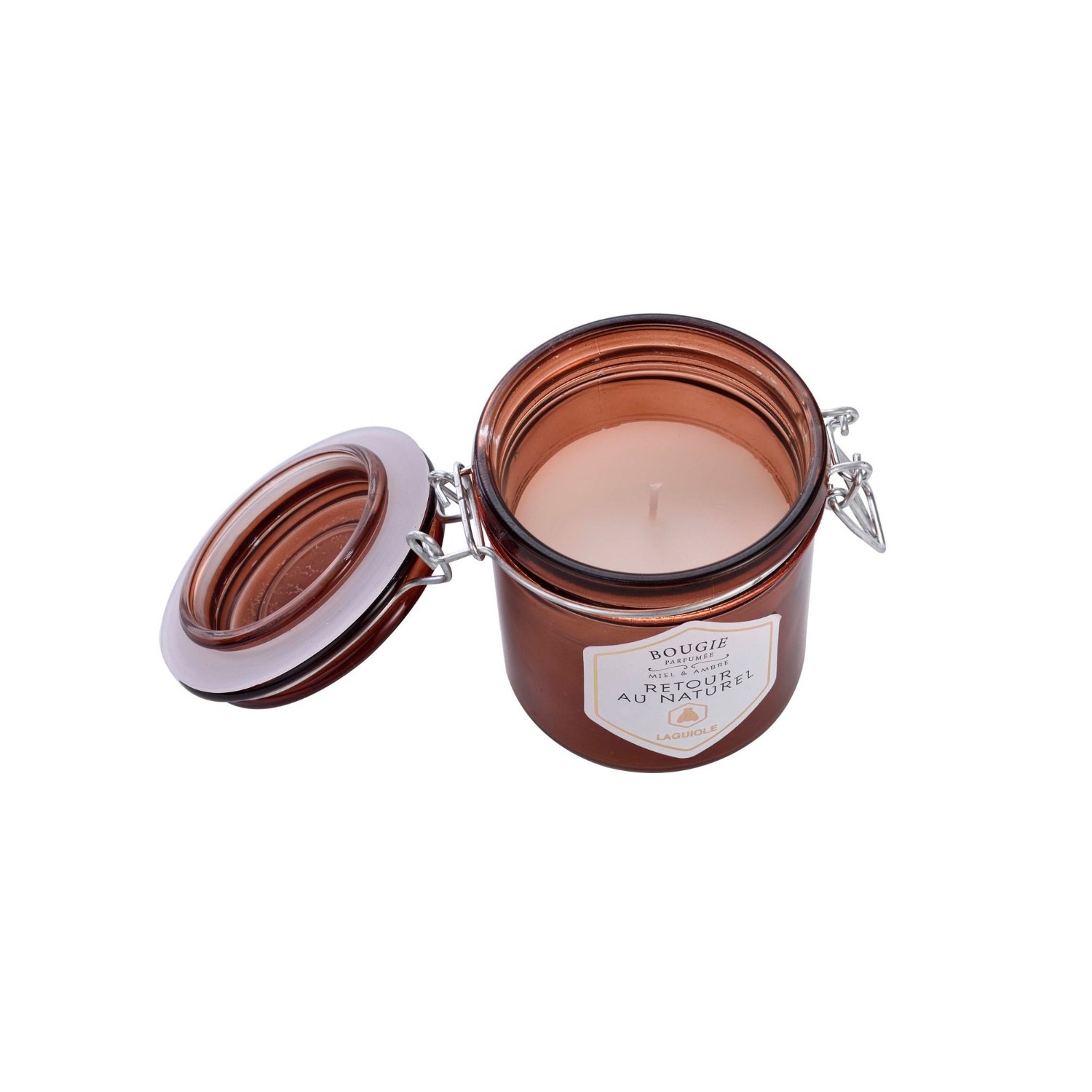 Guiole Kaars - Terug naar de Natuur, Scharnierende Sluiting, Amber & Honing Geur, 150 g