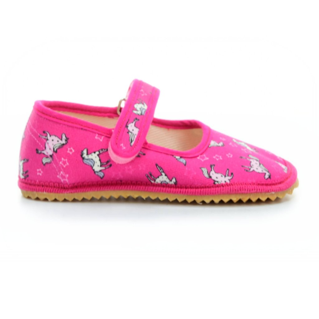 Beda Unicorn rosa Canvas Hausschuhe /Ballerinas (BF-060010 / BA)