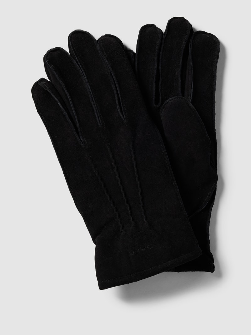 Handschuhe mit Label-Detail in schwarz