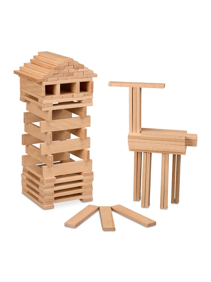 relaxdays 100 x Holzbausteine - (B)2,5 x (H)12 x (T)0,7 cm günstig kaufen onesize