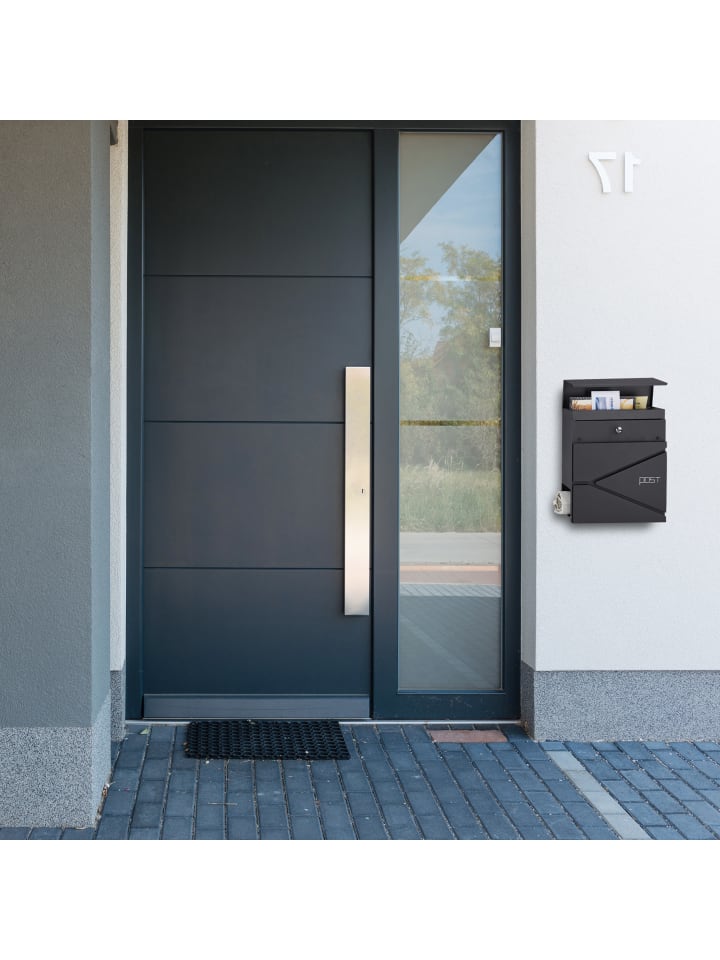 relaxdays Briefkasten in Schwarz günstig kaufen onesize