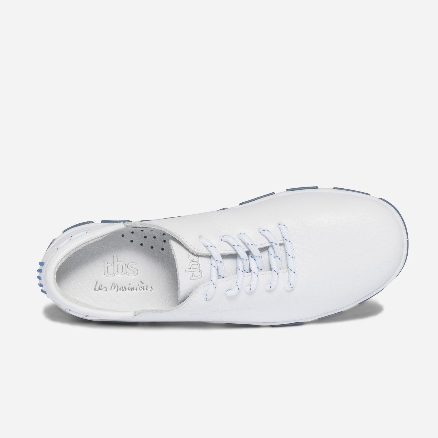 Tennis TBS blanche en cuir à semelle bicolore