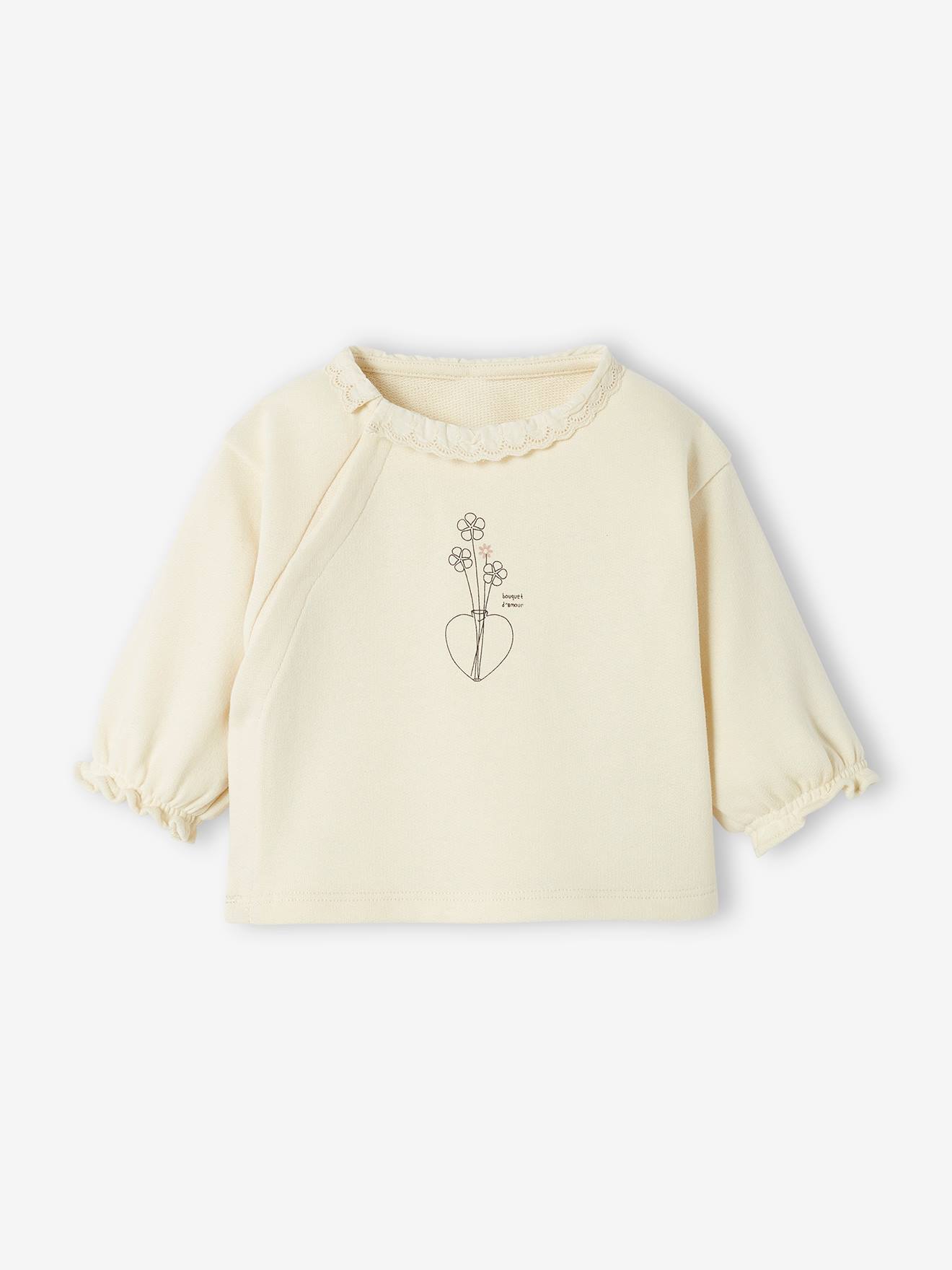 Sweat bébé ouverture devant écru