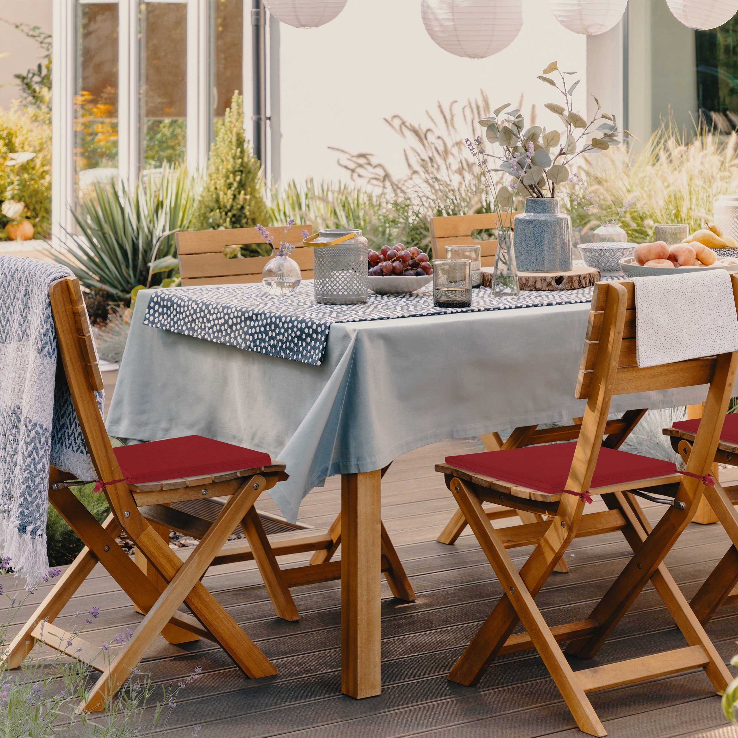 relaxdays Stuhlkissen 4er Set Stuhlkissen weinrot