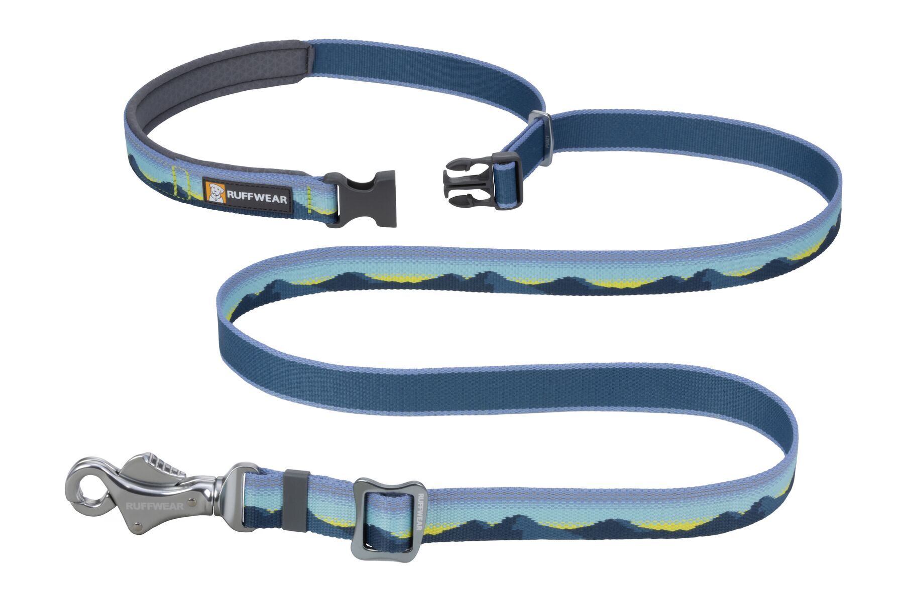 Ruffwear Hundeleinen Ruffwear Verstellbare Hundeleine Crag EX™ blau/ türkis/ gelb
