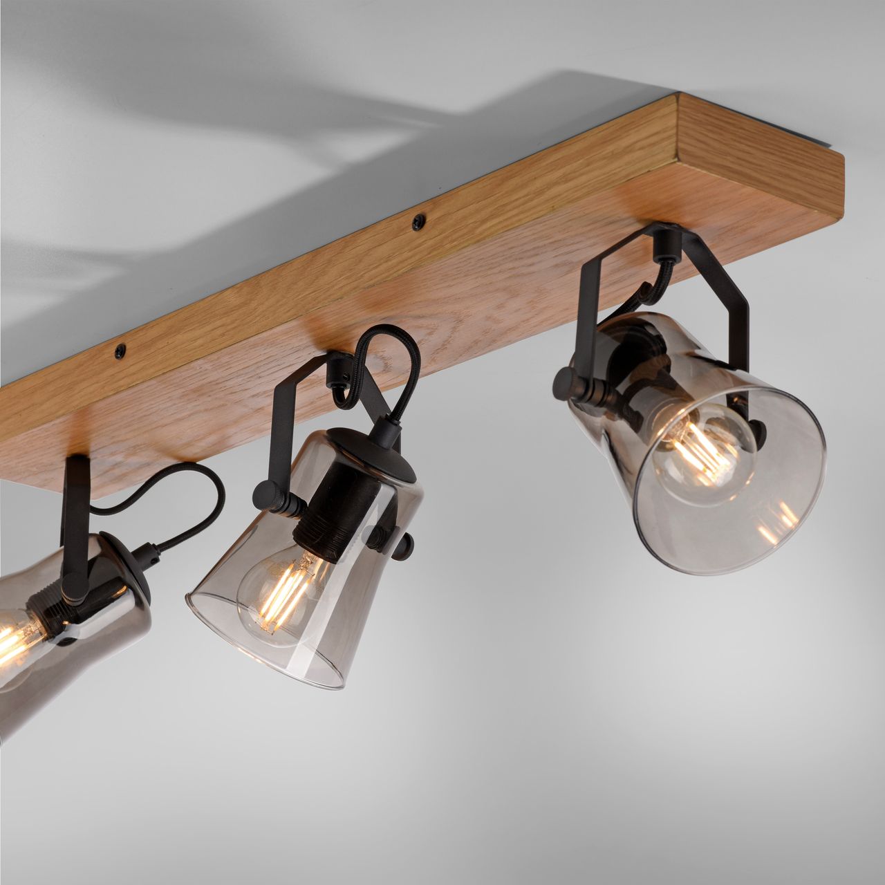 JUST LIGHT JUST LIGHT.  Deckenleuchte GREEN LANGSTRÖM, 3x E14/10Watt max., Holz-natur