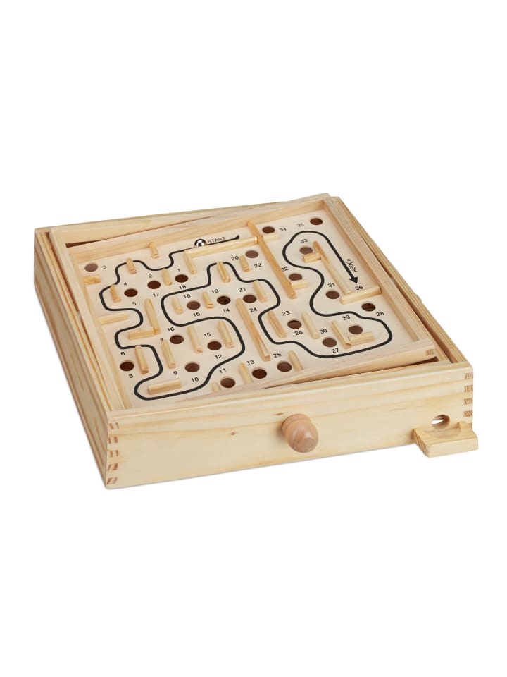 relaxdays Labyrinth Spiel in Natur günstig kaufen onesize