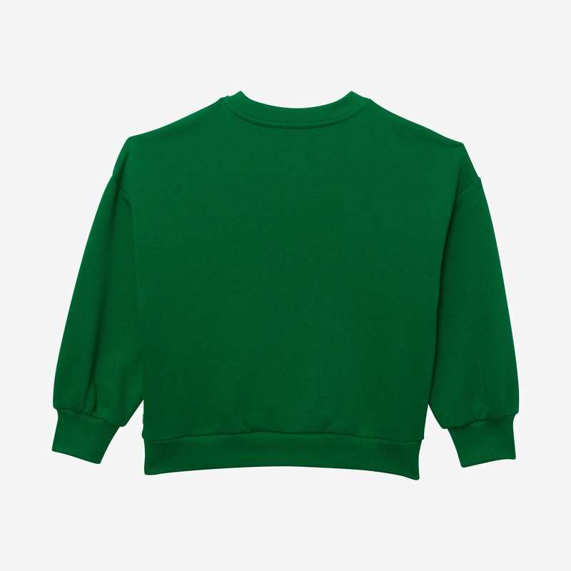 Sweat fille message vert en coton recyclé Catimini
