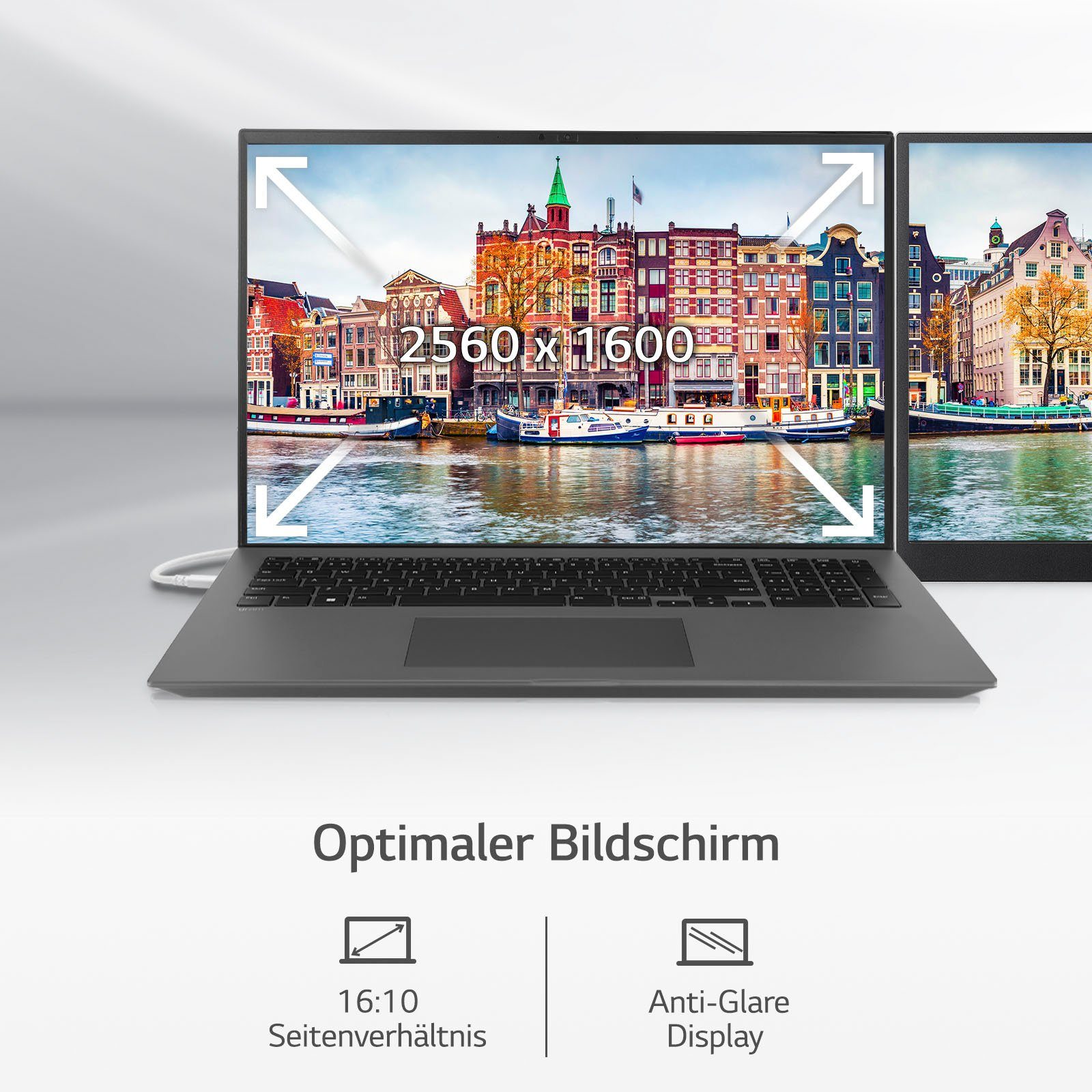 LG gram 16 Notebook (40,6 cm/16 Zoll, Intel Core i7 1260P, Iris© Xe Graphics, 512 GB SSD)