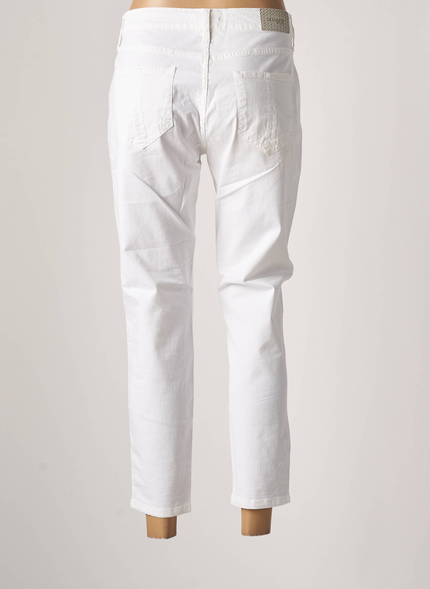 Desgaste Jeans Coupe Droite Femme couleur blanc
